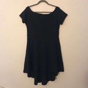 Short sleeve black high/low mini dress XL